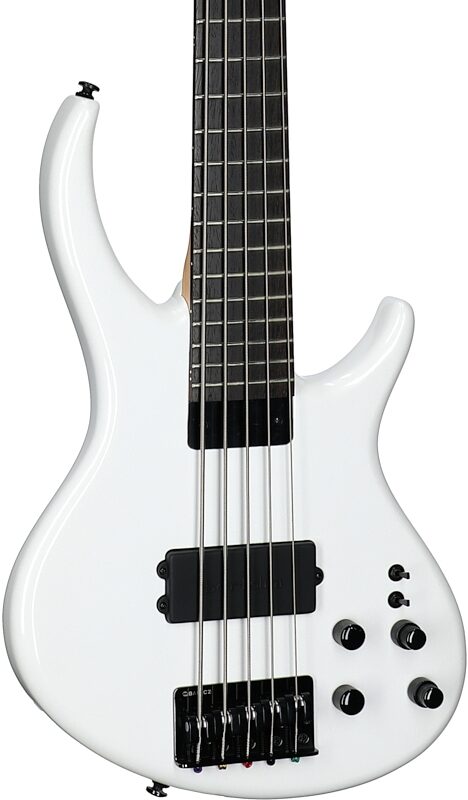 Tobias Growler V Electric Bass, 5-String (with Gig Bag), White Pearl, Full Left Front