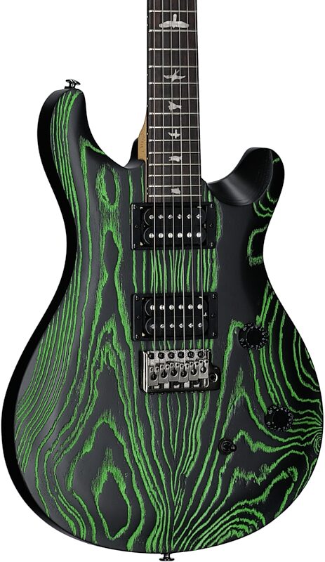 PRS SE Swamp Ash CE24 Sandblasted Limited Edition Electric Guitar (with Gig Bag), Sandblasted Green, Blemished, Full Left Front