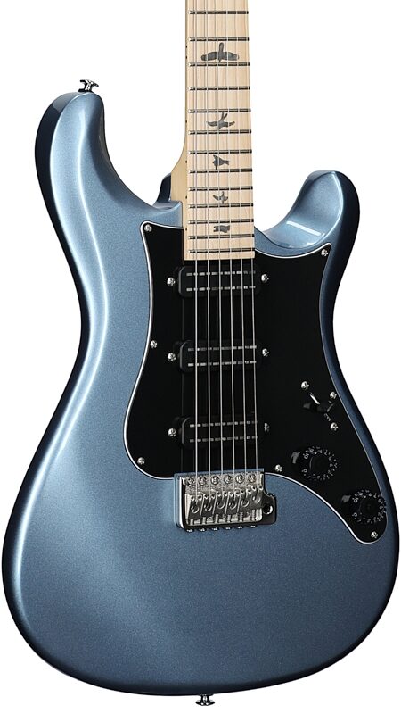 PRS Paul Reed Smith SE NF3 Electric Guitar, with Maple Fingerboard (with Gig Bag), Ice Blue Metallic, Full Left Front