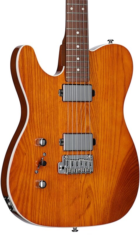 Schecter PT Van Nuys Electric Guitar, Left-Handed, Gloss Natural Ash, Full Left Front