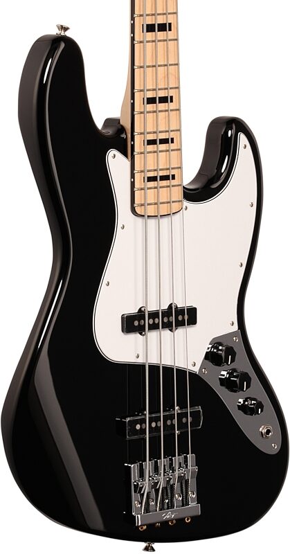 Fender Geddy Lee Jazz Electric Bass, with Maple Fingerboard, Black, Full Left Front