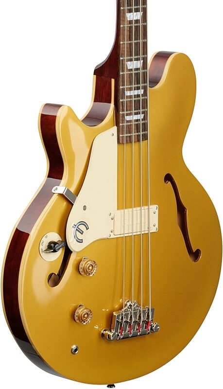 Epiphone Jack Casady Electric Bass, Left-Handed, Metallic Gold, Full Left Front