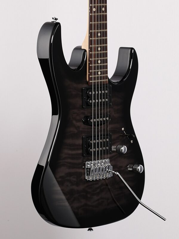 Ibanez GRX70QA Electric Guitar, Transparent Black Sunburst, Full Left Front