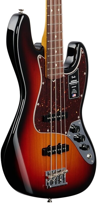 Fender American Professional II Jazz Bass, Rosewood Fingerboard (with Case), 3-Color Sunburst, Full Left Front