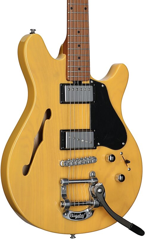 Sterling by Music Man James Valentine Chambered Bigsby Electric Guitar, Butterscotch, Full Left Front
