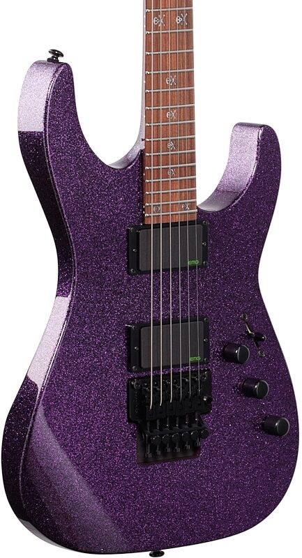ESP LTD KH-602 Kirk Hammett Signature Electric Guitar (with Case), Purple Sparkle, Full Left Front