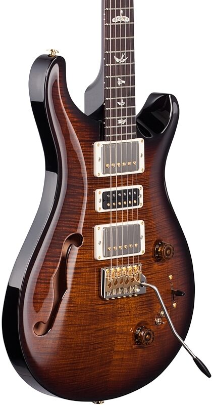 PRS Paul Reed Smith Special Semi-Hollow 10-Top Limited Edition Electric Guitar (with Case), Black Gold Burst, Full Left Front