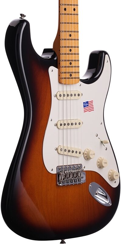 Fender Eric Johnson Stratocaster Electric Guitar (Maple with Case), 2-Color Sunburst, Full Left Front