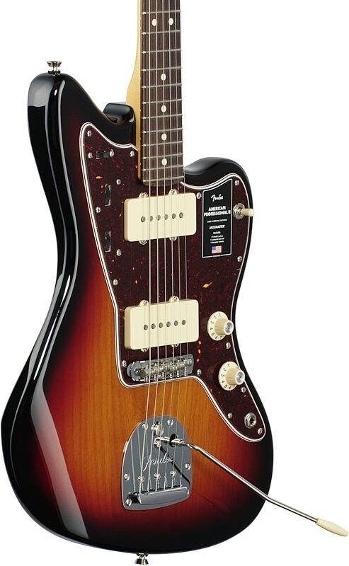 Fender American Pro II Jazzmaster Electric Guitar, Rosewood Fingerboard (with Case), 3-Color Sunburst, Full Left Front