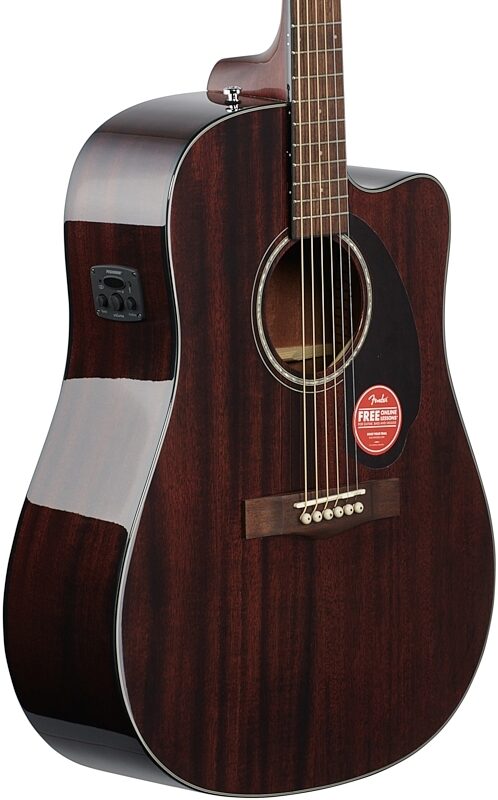 Fender CD-140SCE Dreadnought Acoustic-Electric Guitar, with Walnut Fingerboard (and Case), Mahogany, Full Left Front