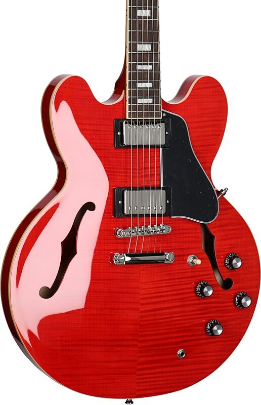 Epiphone Marty Schwartz ES-335 Electric Guitar (with Case), Sixties Cherry, Full Left Front