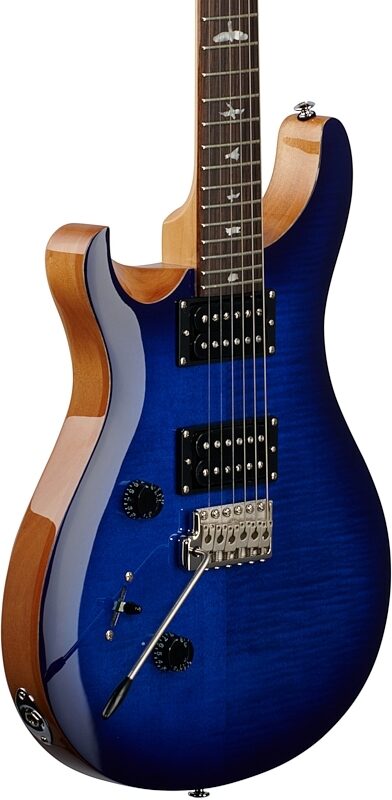 PRS Paul Reed Smith SE Custom 24 Electric Guitar, Left-Handed (with Gig Bag), Faded Blue Burst, Full Left Front