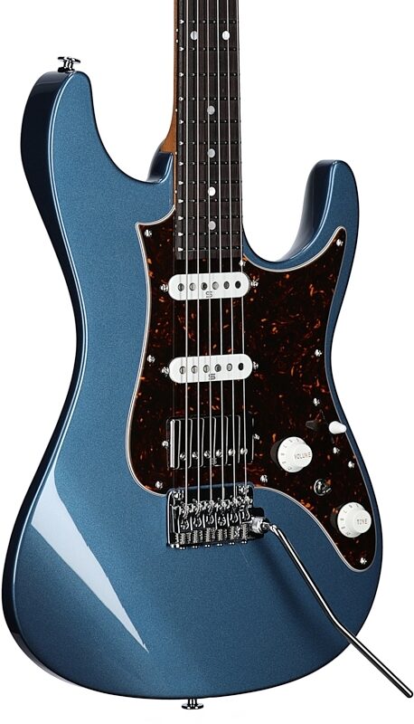 Ibanez AZ2204N Prestige Electric Guitar (with Case), Prussian Blue Metal, Full Left Front