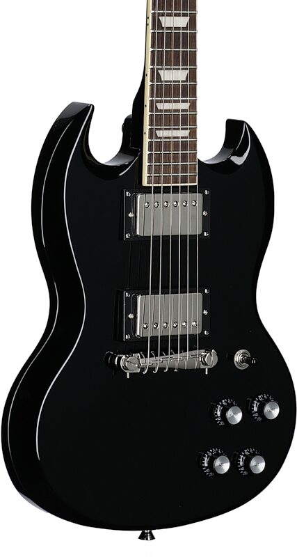 Epiphone Power Player SG Electric Guitar (with Gig Bag), Dark Matter Ebony, Full Left Front