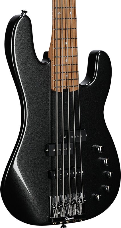Charvel Pro-Mod San Dimas Bass PJ V Electric Bass, 5-String, Metallic Black, Full Left Front