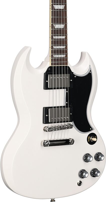 Epiphone 1961 Les Paul SG Standard Electric Guitar (with Case), Aged Classic White, Full Left Front