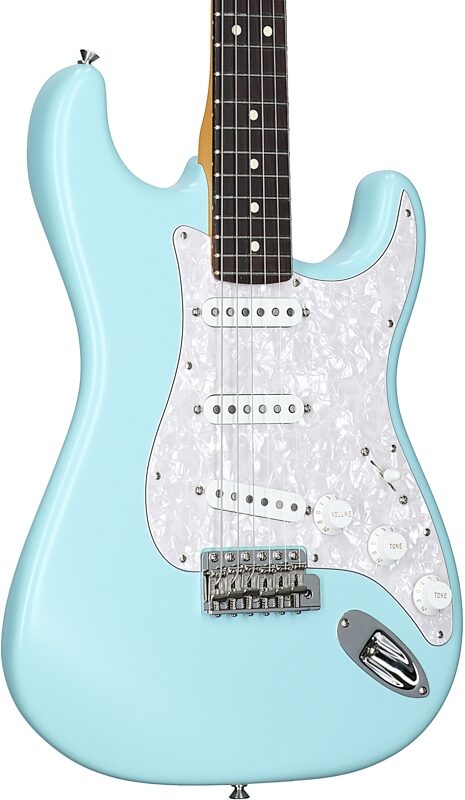 Fender Limited Edition Cory Wong Stratocaster Electric Guitar (with Case), Daphne Blue, Full Left Front