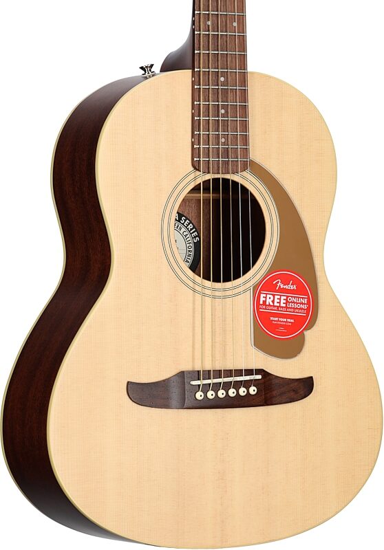 Fender Sonoran Mini Acoustic Guitar (with Gig Bag), Natural, Full Left Front