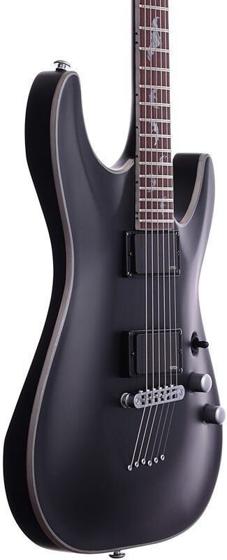 Schecter Damien Platinum 6 Electric Guitar, Satin Black, Full Left Front