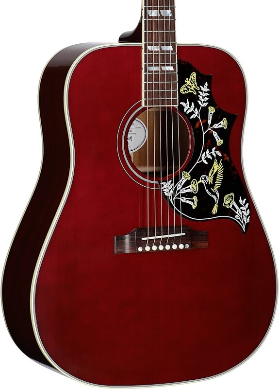 Gibson Limited Edition Hummingbird Standard Acoustic-Electric Guitar (with Case), Wine Red, Full Left Front