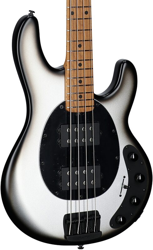 Ernie Ball Music Man StingRay Special HH Electric Bass (with Case), Black Rock, Full Left Front