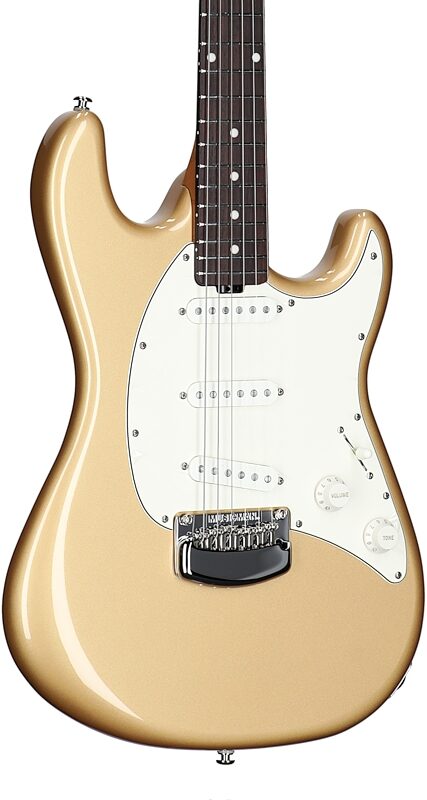 Ernie Ball Music Man Cutlass HT SSS Electric Guitar (with Case), Golden Delicious, Full Left Front