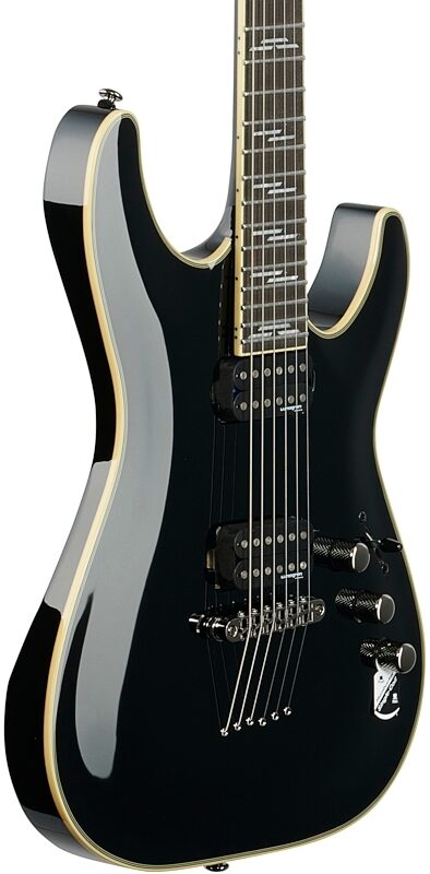Schecter C-1 Blackjack Electric Guitar, Gloss Black, Full Left Front