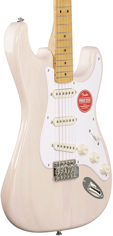 Squier Classic Vibe '50s Stratocaster Electric Guitar, with Maple Fingerboard, White Blonde, Full Left Front