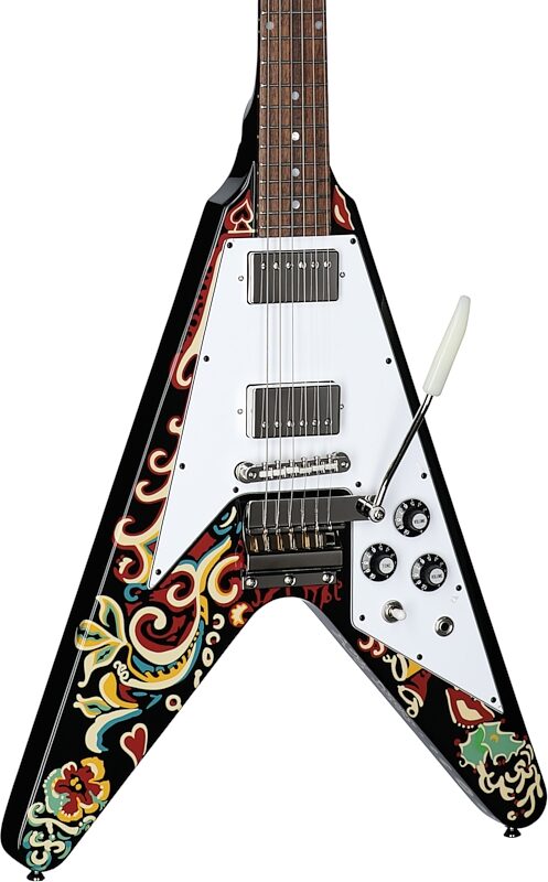 Epiphone Jimi Hendrix "Love Drops" Flying V Electric Guitar (with Case), New, Full Left Front