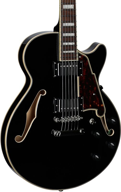 D'Angelico Premier SS Electric Guitar, Black, Full Left Front