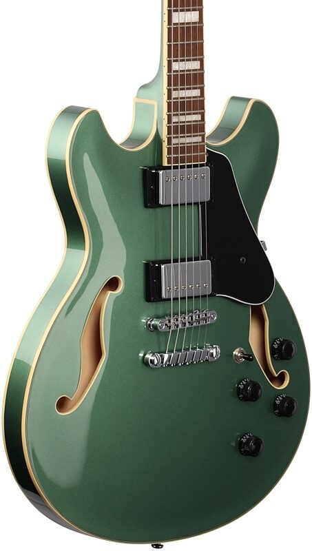 Ibanez AS73 Artcore Semi-Hollow Electric Guitar, Olive Metallic, Full Left Front