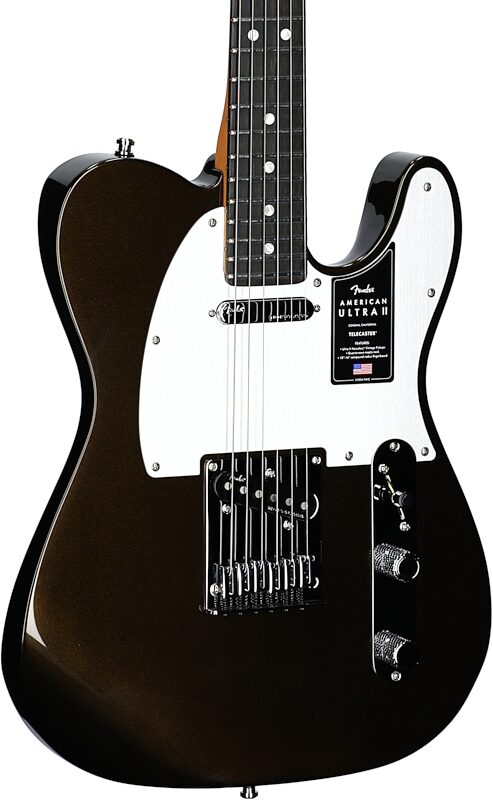 Fender American Ultra II Telecaster Electric Guitar, Ebony Fingerboard (with Case), Texas Tea, Open Box (Very Good), Full Left Front