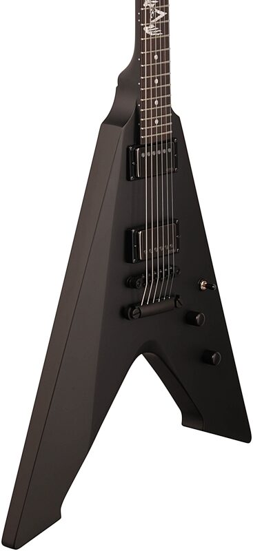 ESP LTD Hetfield Vulture Electric Guitar (with Case), Satin Black, Full Left Front