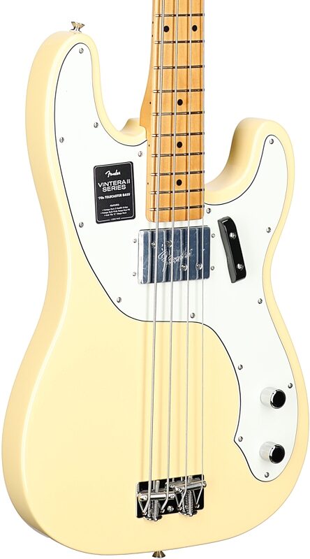 Fender Vintera II '70s Telecaster Electric Bass, Maple Fingerboard (with Gig Bag), Vintage White, Full Left Front