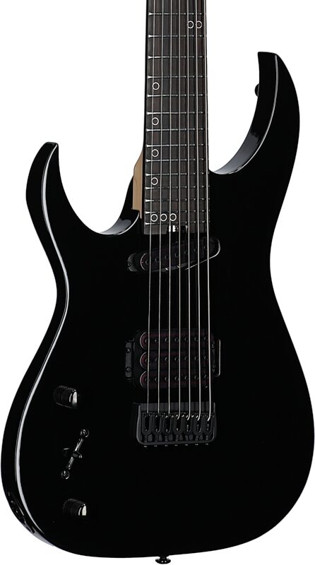 Schecter Sunset-7 Triad Electric Guitar, Left-Handed (7-String), Gloss Black, Full Left Front