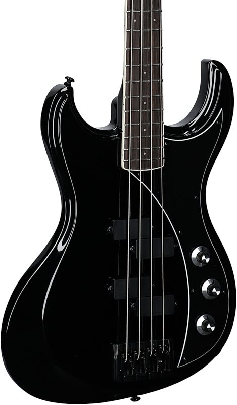 Dunable Gnarwhal DE Bass Guitar (with Gig Bag), Black Gloss, Full Left Front