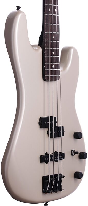 Fender Duff McKagan Precision Electric Bass with Gig Bag, Pearl White, Full Left Front