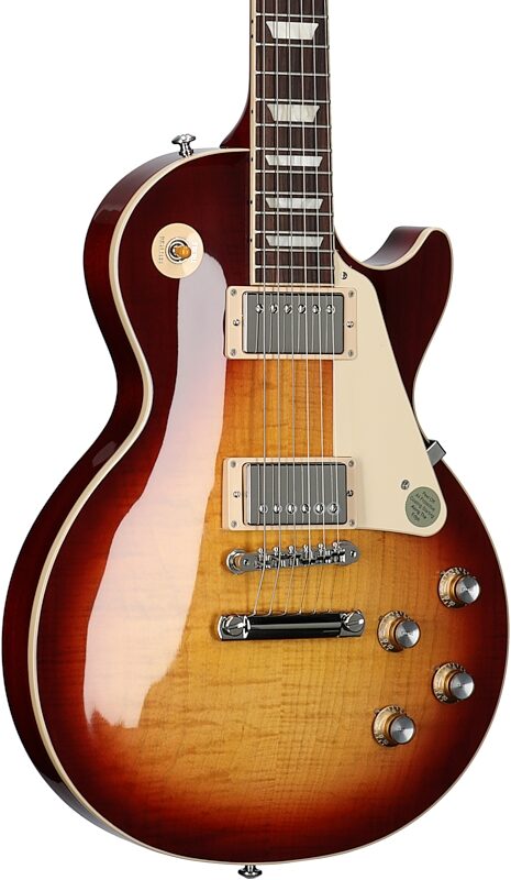 Gibson Exclusive '60s Les Paul Standard AAA Flame Top Electric Guitar (with Case), Bourbon Burst, Blemished, Full Left Front