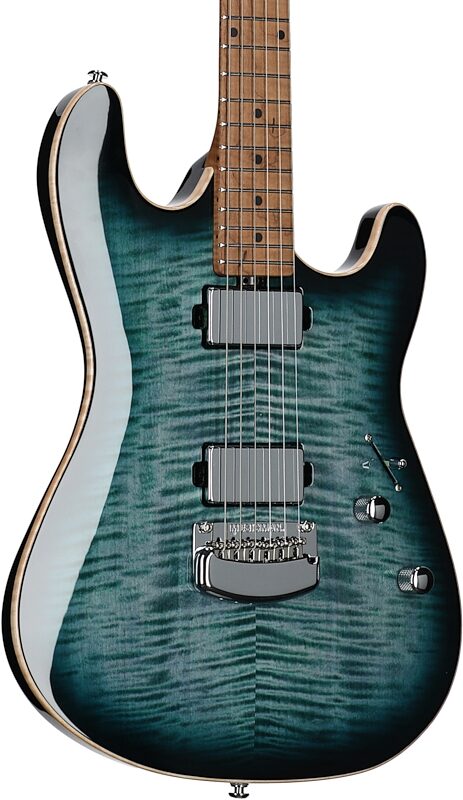 Ernie Ball Music Man Sabre HT Electric Guitar (with Mono Gig Bag), Yucatan Blue, Full Left Front