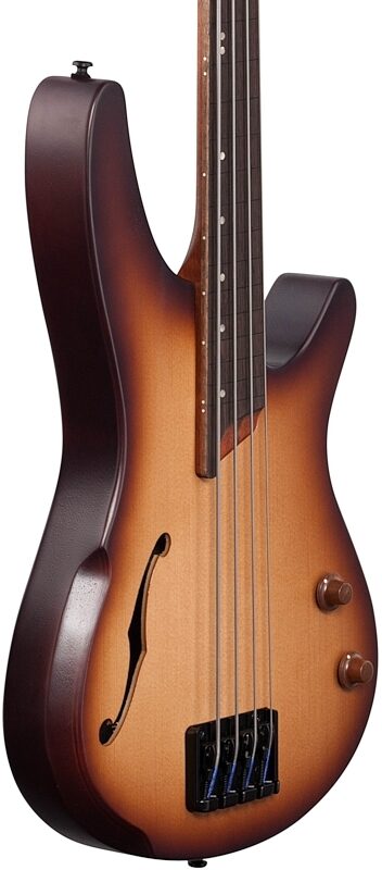Ibanez SRH500F Bass Workshop Fretless Electric Bass, Natural Brown Burst, Full Left Front