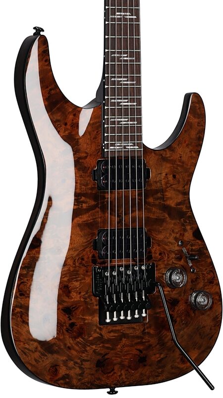 Schecter Omen Elite-6FR Electric Guitar, Charcoal, Blemished, Full Left Front