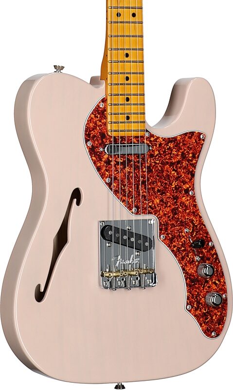 Fender Limited Edition American Pro II Telecaster Thinline Electric Guitar (with Case), Transparent Shell Pink, Full Left Front