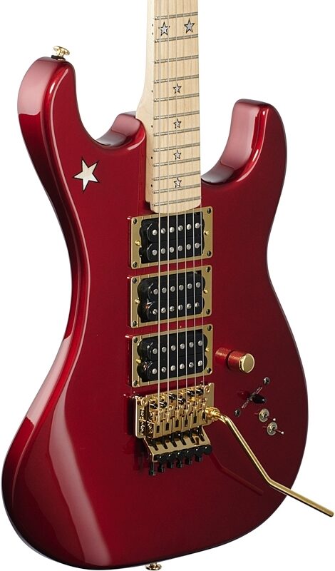 Kramer Jersey Star Electric Guitar, with Gold Floyd Rose, Candy Apple Red, Full Left Front