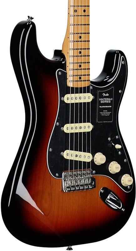 Fender Vintera II '70s Stratocaster Electric Guitar, Maple Fingerboard (with Gig Bag), 3-Color Sunburst, Full Left Front