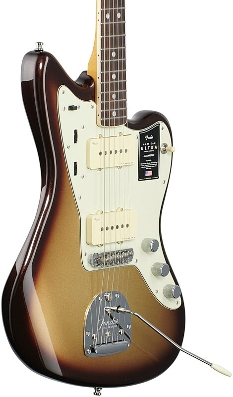 Fender American Ultra Jazzmaster Electric Guitar, Rosewood Fingerboard (with Case), Mocha Burst, Full Left Front