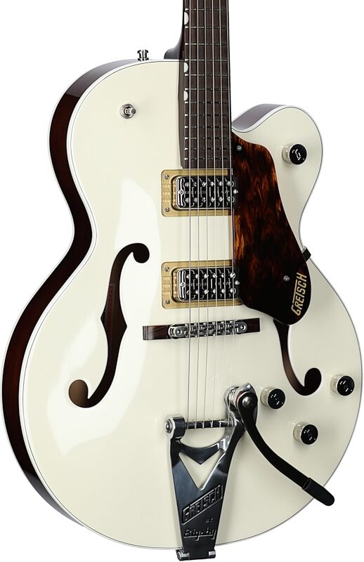 Gretsch G6118T Players Edition Anniversary Electric Guitar, 2-Tone Vintage White Walnut, Full Left Front