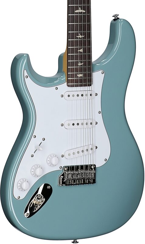 PRS Paul Reed Smith SE Silver Sky Electric Guitar, Left-Handed, Rosewood Fretboard (with Gig Bag), Stone Blue, Full Left Front