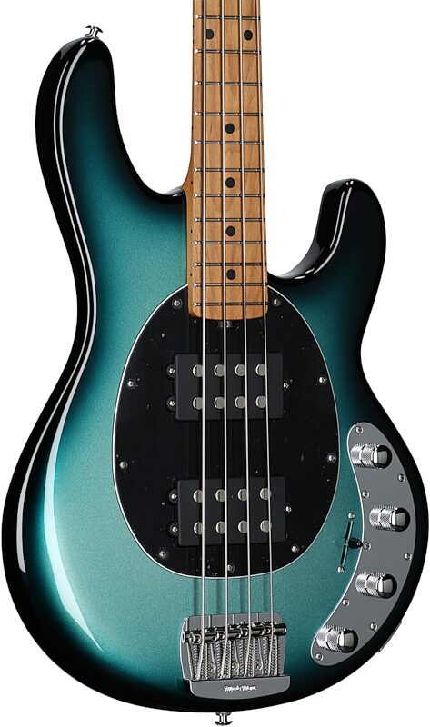 Ernie Ball Music Man StingRay Special HH Electric Bass (with Case), Frost Green Pearl, Full Left Front