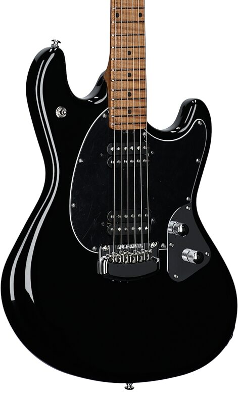 Ernie Ball Music Man StingRay RS Electric Guitar (with Case), Black, Full Left Front