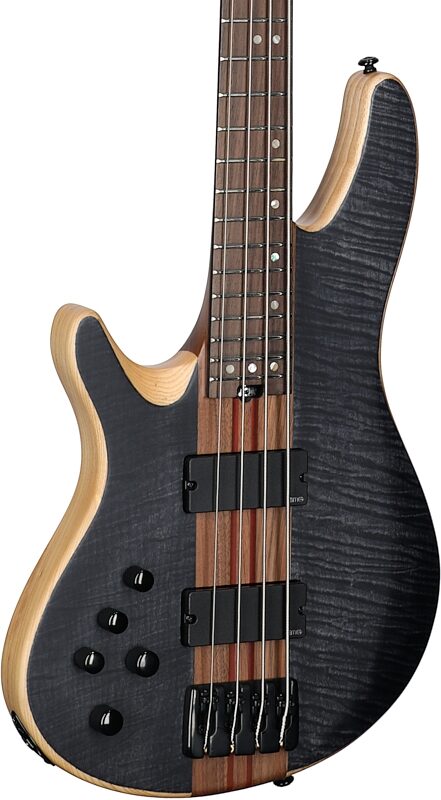 Schecter Charles Berthoud CB-4 Electric Bass, Left-Handed, See-Thru Black, Full Left Front